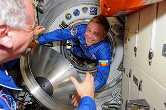The Hatch Opening of the Soyuz TMA-13M,