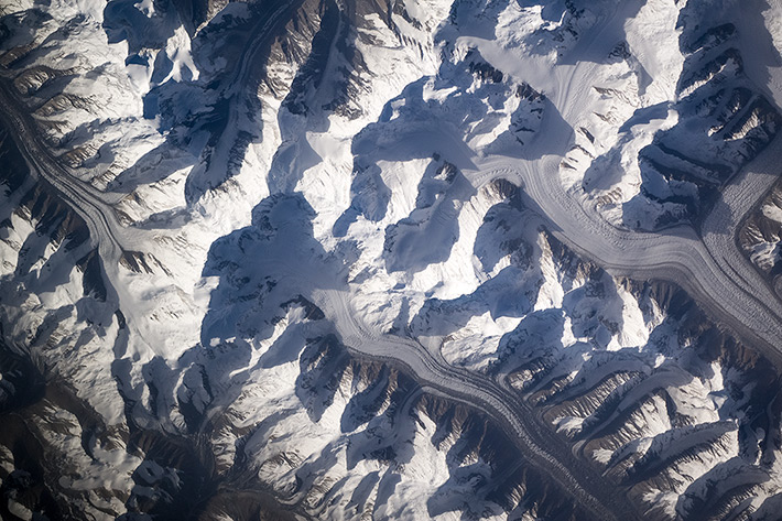 Gigantic Glacier in Pamir Mountains