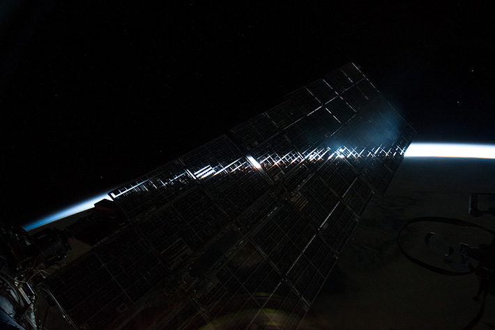 Sunrise. ISS Solar Array.